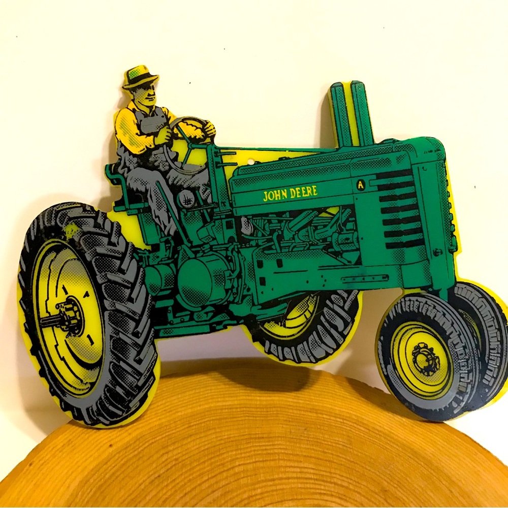 Home decor John Deere tractor printed on plexiglas/plastic dual sided